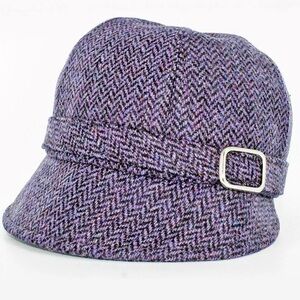 Mucros Weavers Ladies Tweed Flapper Cap Purple, Size Medium